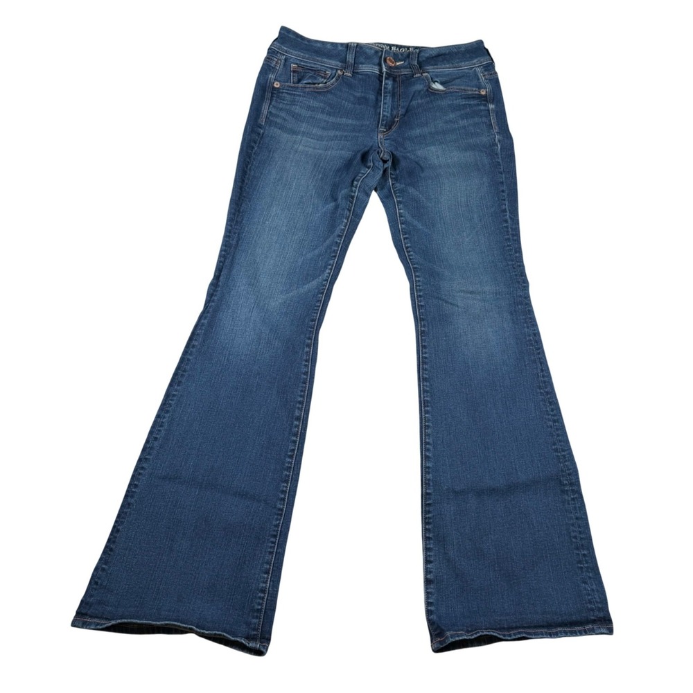 American Eagle Super Stretch Jeans Womens 8 (FITS 30x30) Blue Kick Boot
